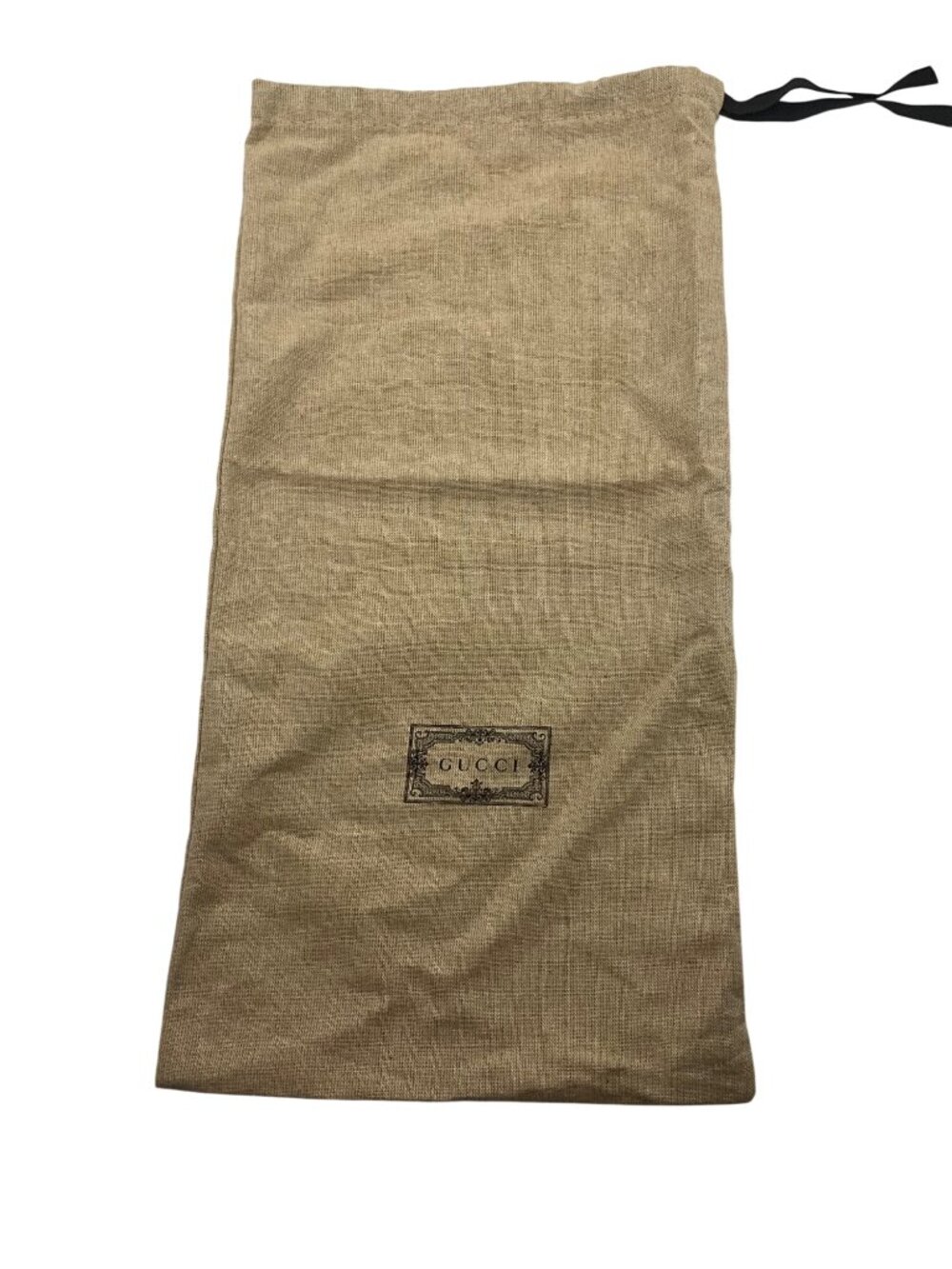 Gucci Beige Cotton Dust Bag Drawstring Closure Logo Design Storage Bag